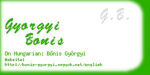 gyorgyi bonis business card